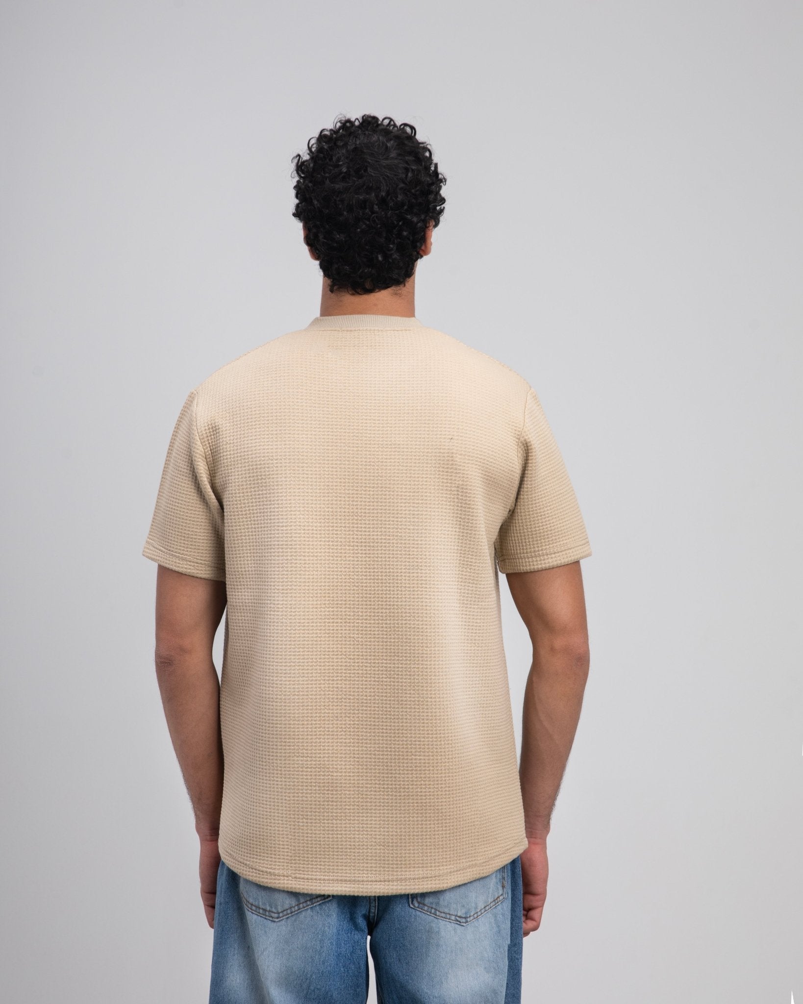 Beige Heavy Knit T-Shirt - Fabrcs