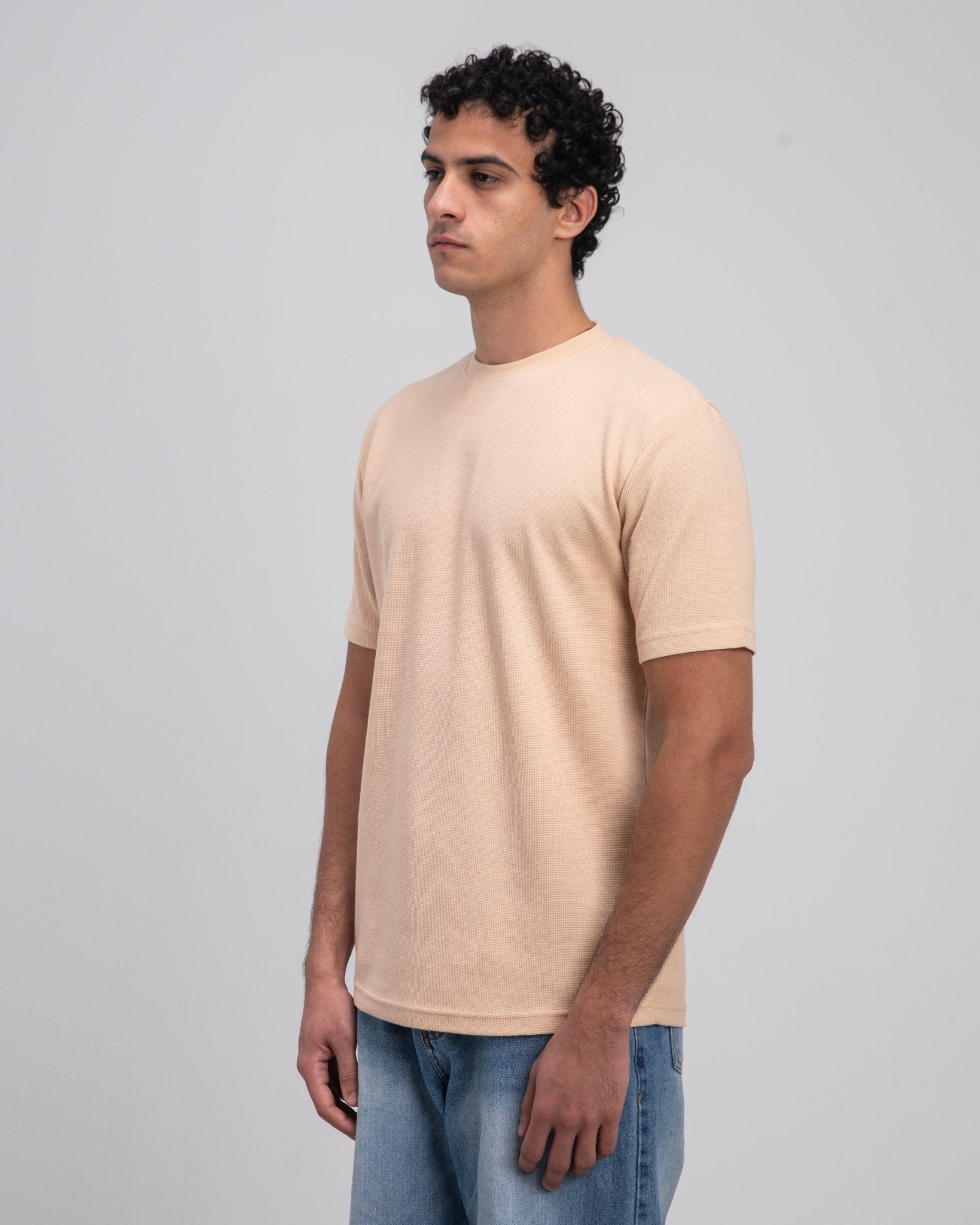 Beige Waffle T-Shirt - Fabrcs