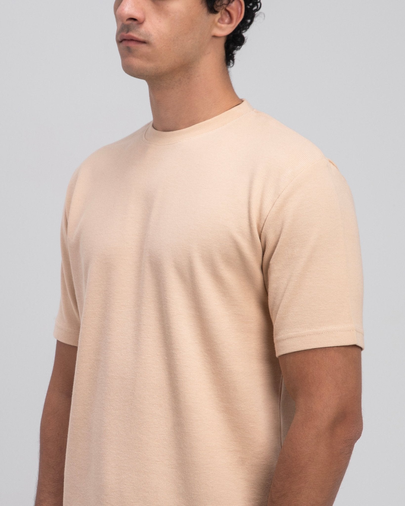 Beige Waffle T-Shirt - Fabrcs