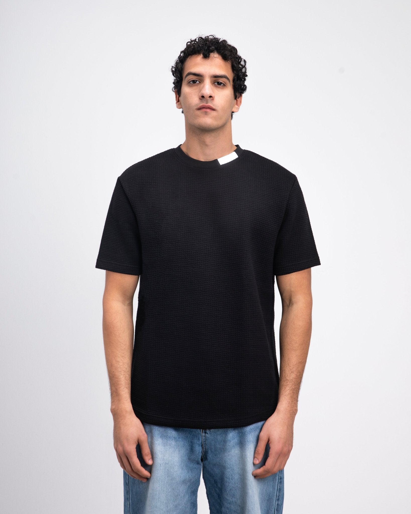 Black Heavy Knit T-Shirt - Fabrcs