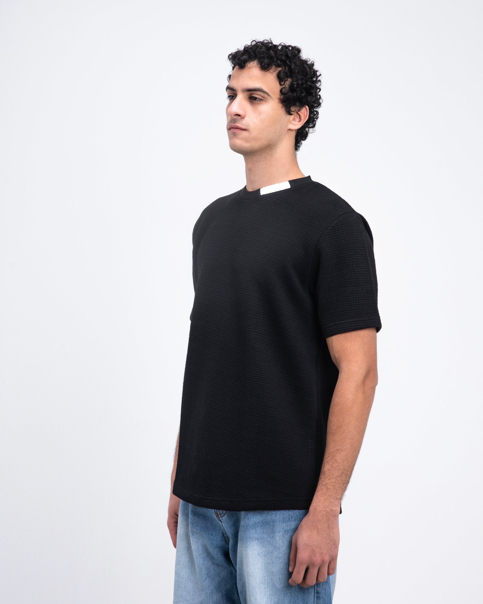 Black Heavy Knit T-Shirt - Fabrcs