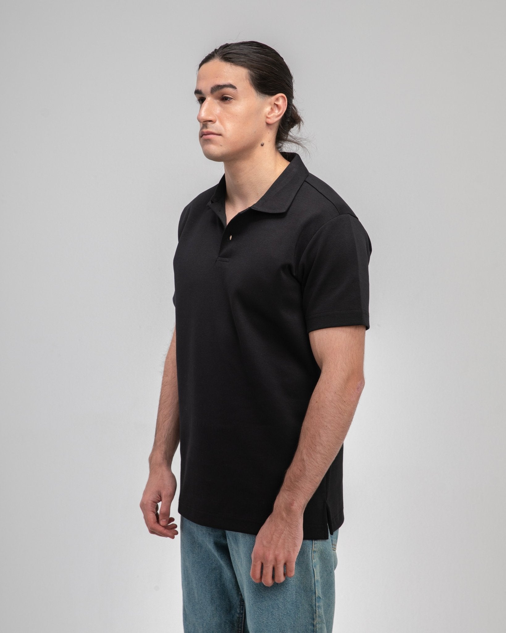 Black Heavy Polo - Fabrcs