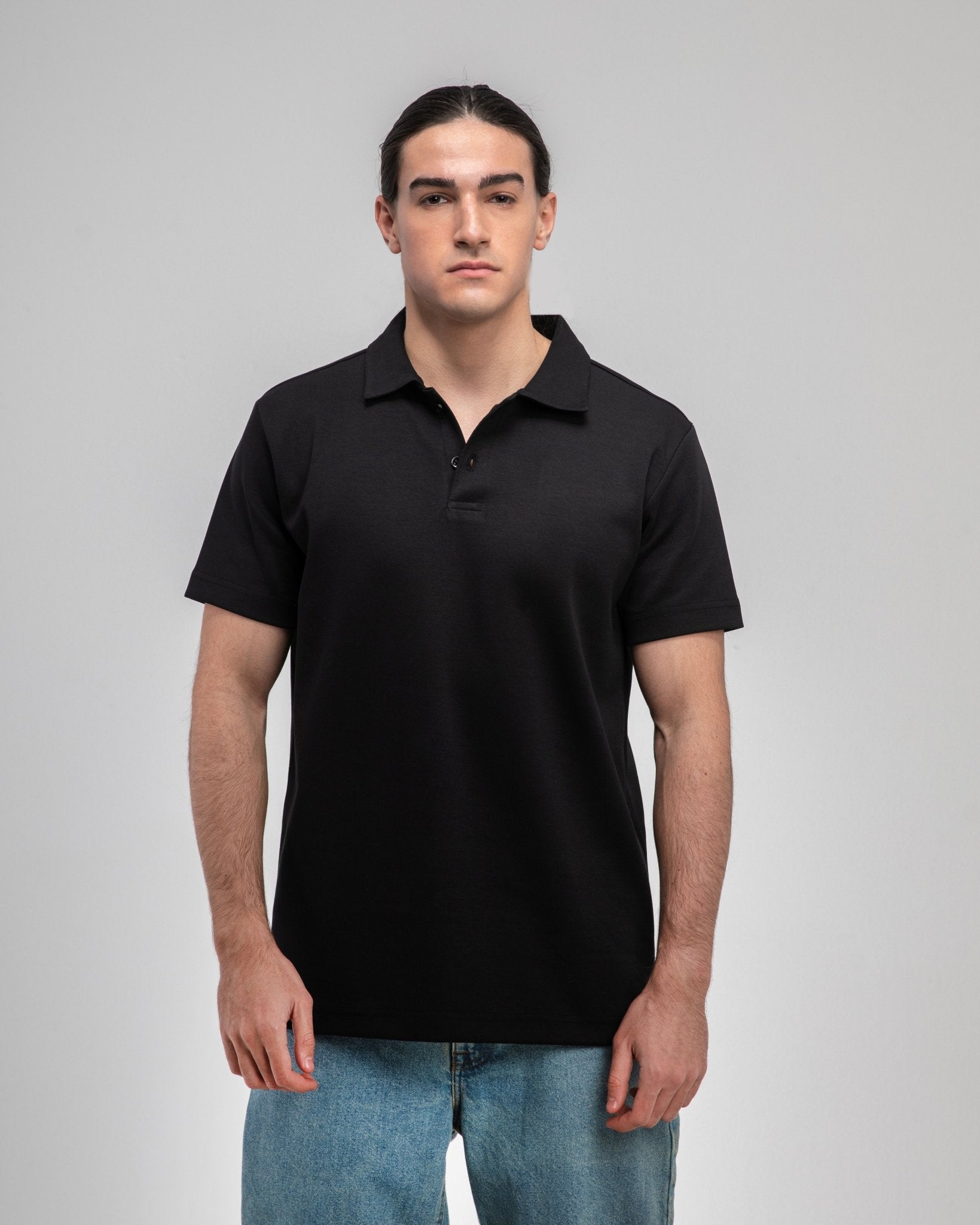 Black Heavy Polo - Fabrcs