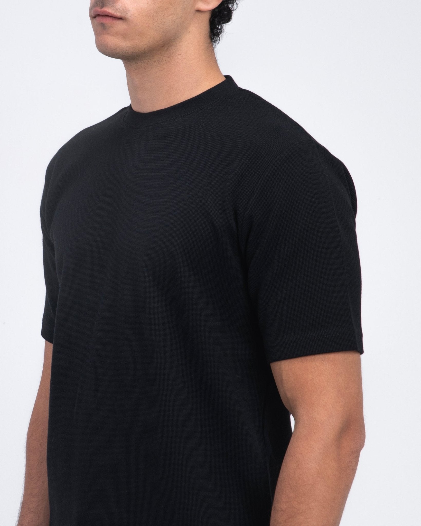 Black Waffle T-Shirt - Fabrcs