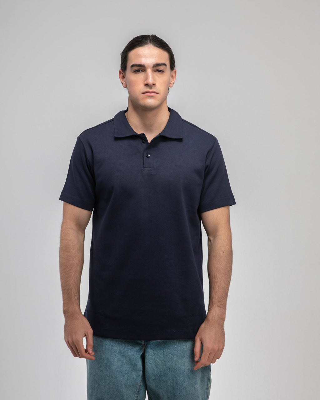 Navy Blue Heavy Polo - Fabrcs
