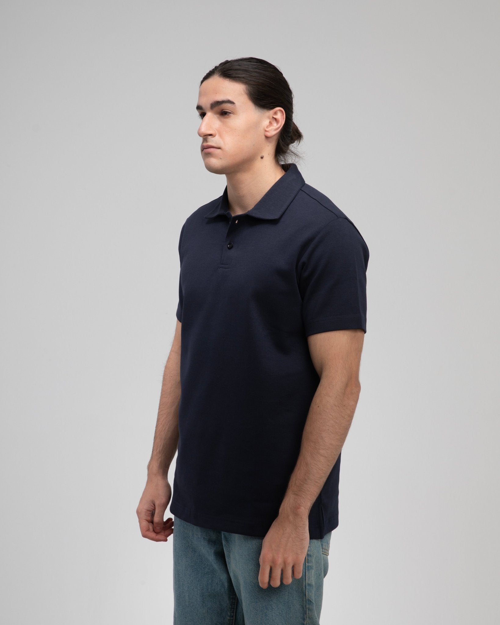 Navy Blue Heavy Polo - Fabrcs